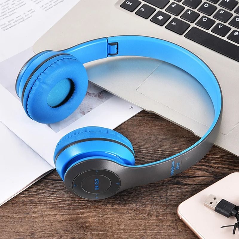 GENERICO - Audífonos Bluetooth Inalambricos On Ear Grandes P47 AZUL