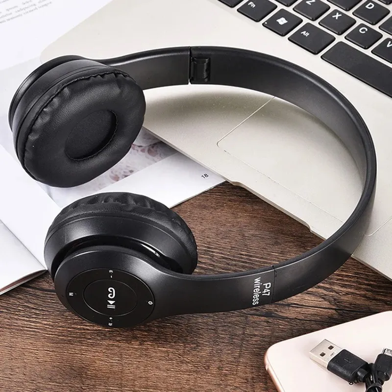 GENERICO - Audífonos Bluetooth Inalambricos On Ear Grandes P47 NEGRO