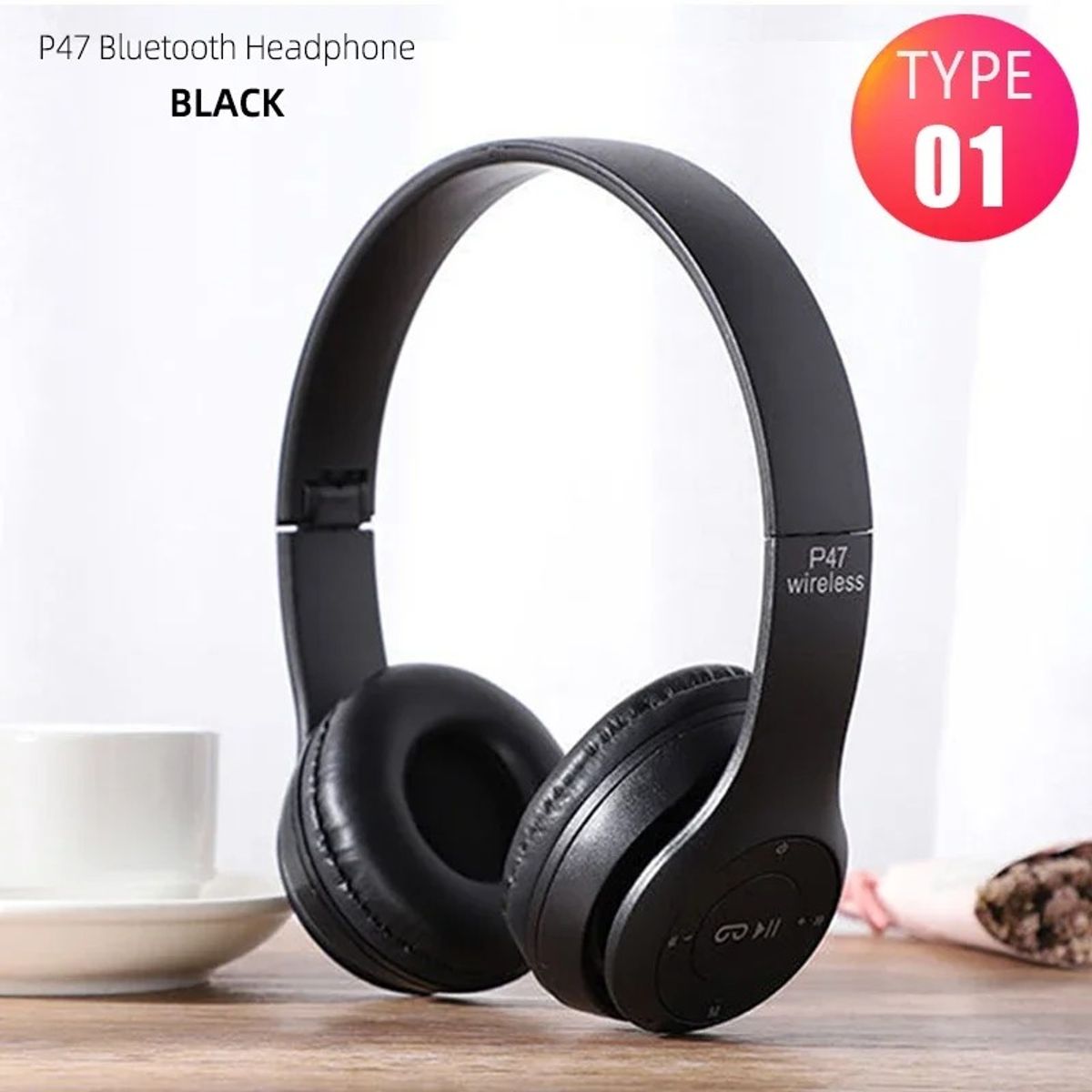 GENERICO - Audífonos Bluetooth Inalambricos On Ear Grandes P47 NEGRO