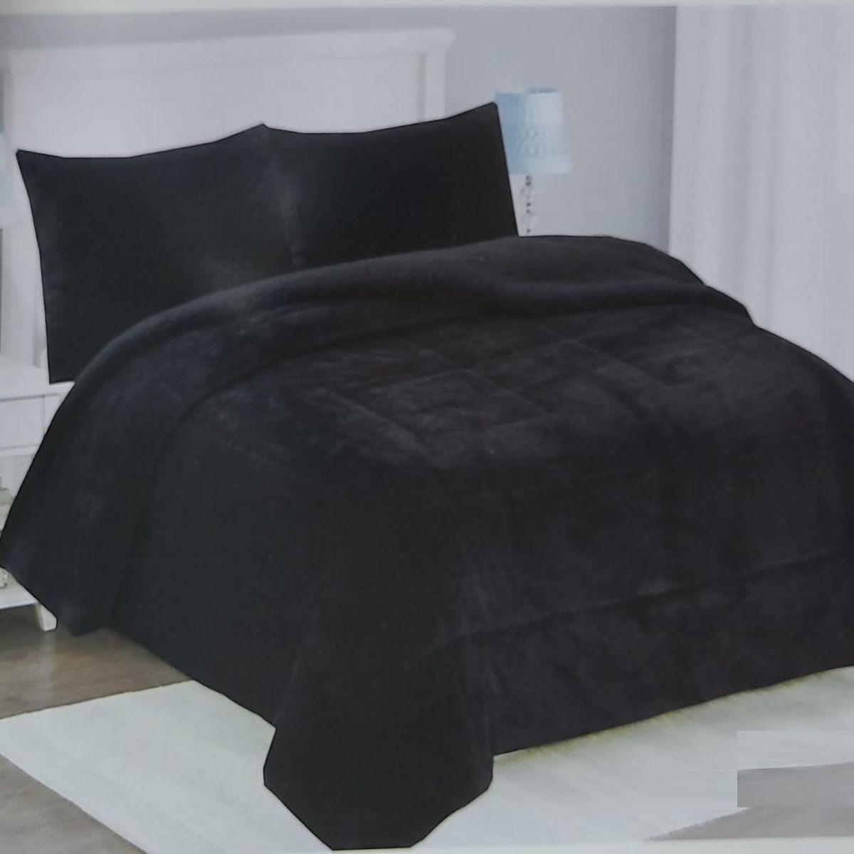 GENERICO - plumon grande King diseño NEGRO Plush con chiporro feiya.