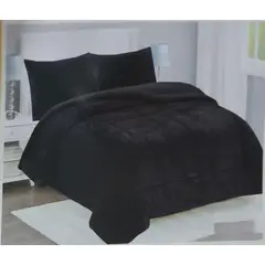 GENERICO - Plumon grande King diseño NEGRO Plush con chiporro feiya