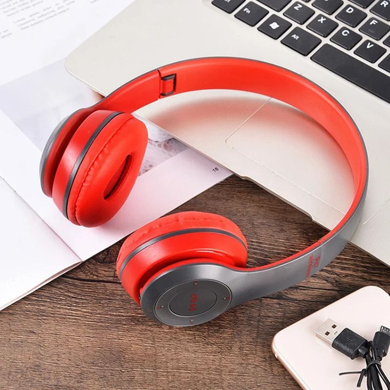 GENERICO - Audífonos Bluetooth Inalambricos On Ear Grandes P47 ROJO