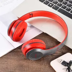 GENERICO - Audífonos Bluetooth Inalambricos On Ear Grandes P47 ROJO