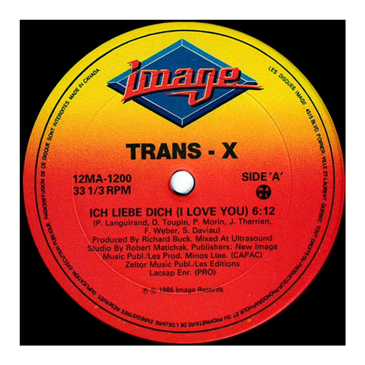 GENERICO - Trans-X  Ich Liebe Dich I Love You Vinilo Reacondicionado VG+
