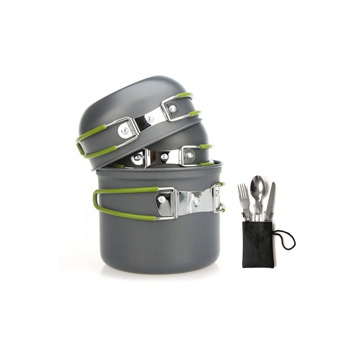 PUNTO STORE - Set Ollas Para Camping De 11 Piezas Con Cocinilla - Ps