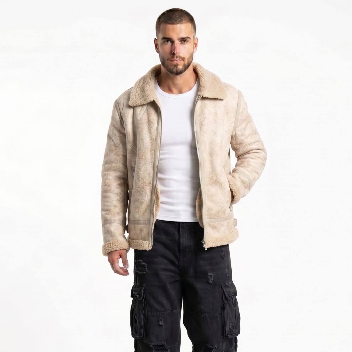 D'JOE - Chaqueta Ecocuero Vintage Grecia Hombre