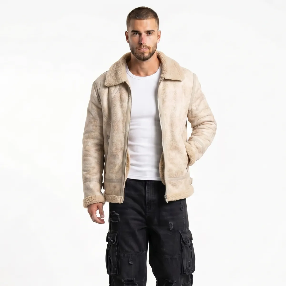 D'JOE - Chaqueta Ecocuero Vintage Grecia Hombre