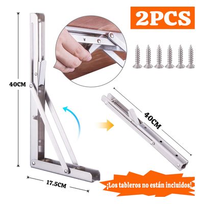Imagen 2 del producto 2 Soportes De Estante Plegables De Acero Inoxidable Resisten