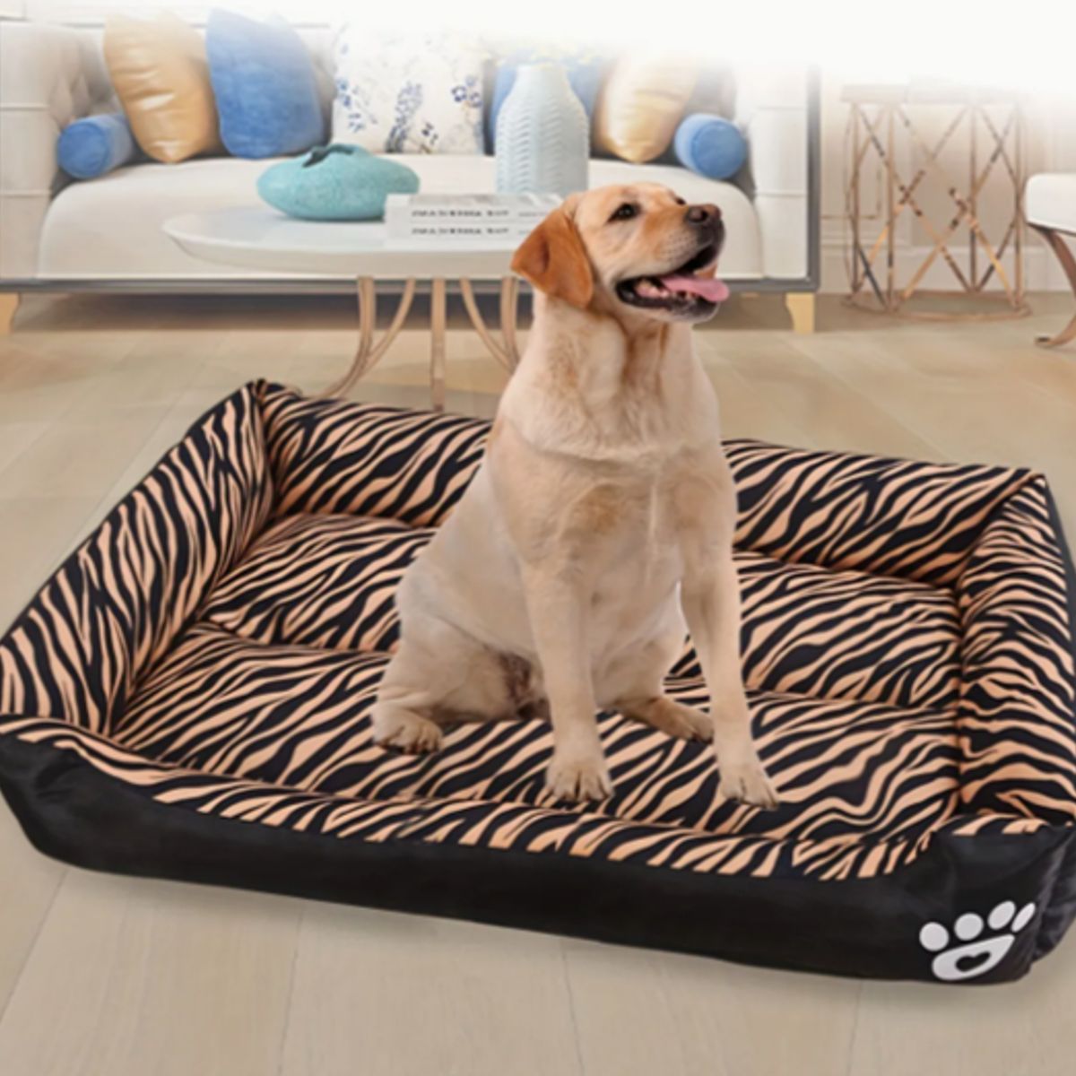 MASCO TODO - Cama Ultrasuave para Mascotas Animal Print Tigre Talla L