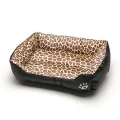 GENERICO - Cama Ultrasuave para Mascotas Animal Print Leopardo Talla L