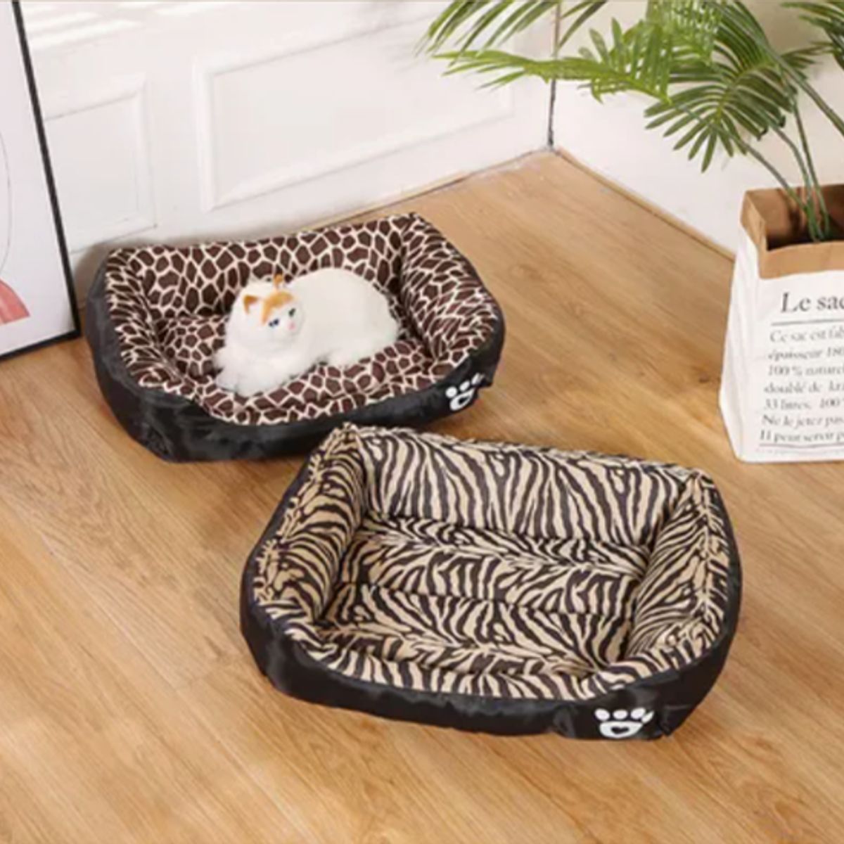 MASCO TODO - Cama Ultrasuave para Mascotas Animal Print Leopardo Talla L