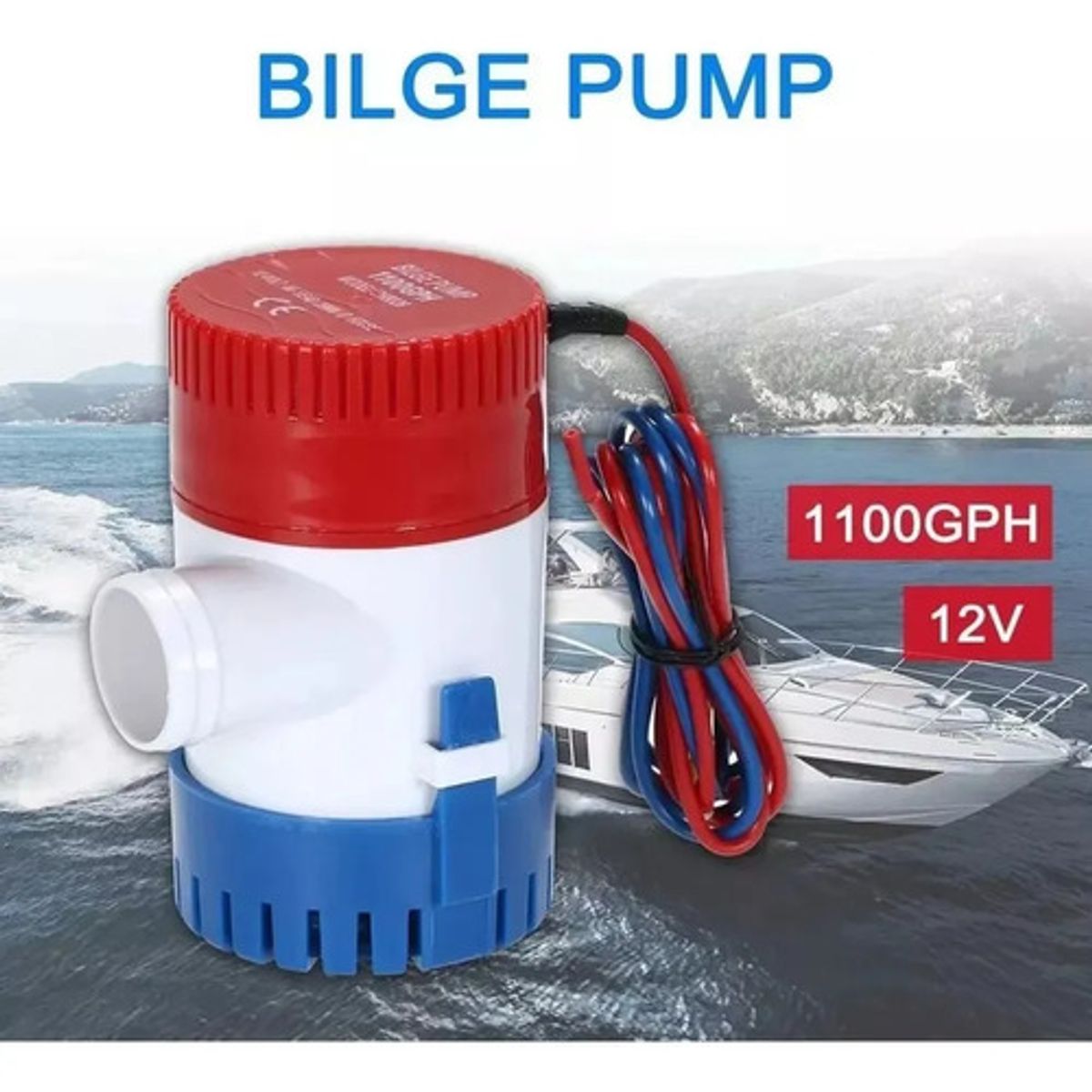 GENERICO - Bomba Eléctrica De 12 V 1100 Gph Marina Sumergible Barco