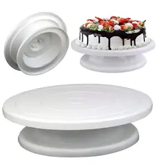 GENERICO - Plato Base Giratoria Para Diseñar Torta 28 Cm De Diametro Color Blanco