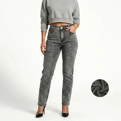 D'JOE - Jeans Pantalon Recto Forro Polar Mujer