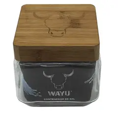 WAYU - Pack 2 Contenedores De Sal Especiero 880ml Tapa De Bamboo