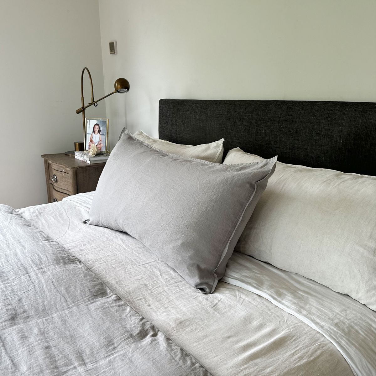 NATURALINO - Cojín Mayo 45x100 Lino Gris Claro