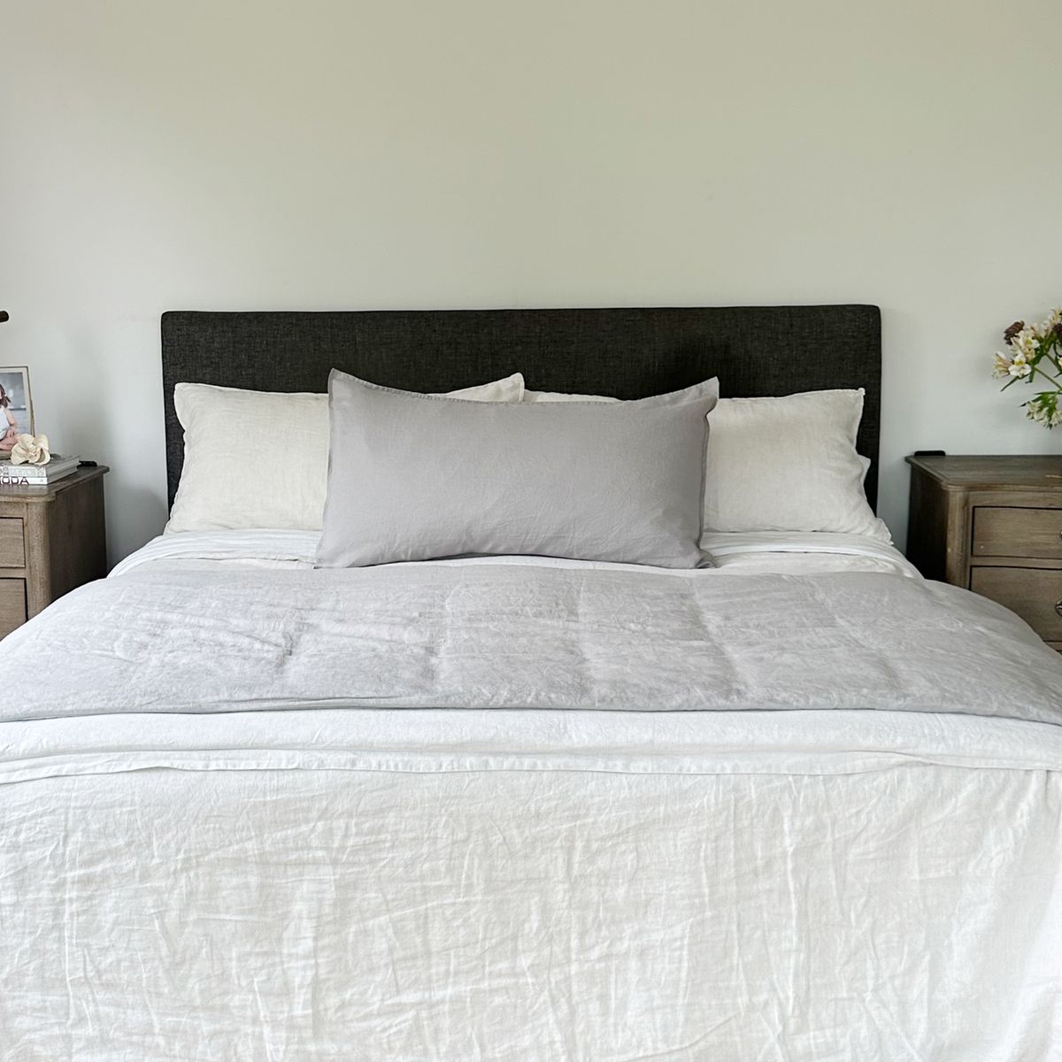 NATURALINO - Cojín Mayo 45x100 Lino Gris Claro