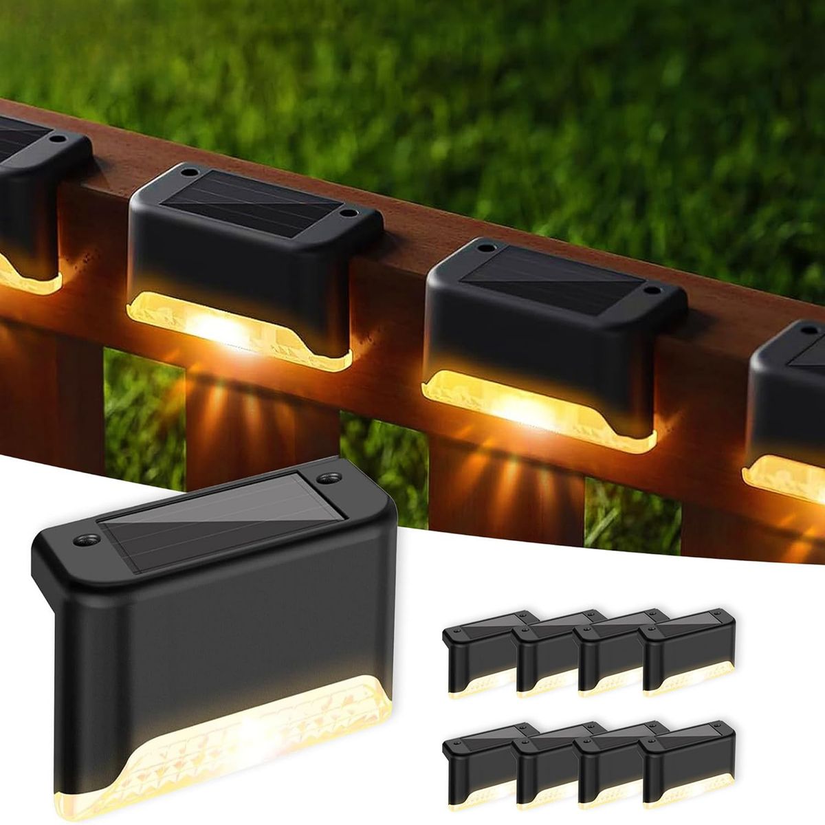 GENERICO - 8pcs Luces Solares Cubierta Para Escaleras Vallas Caminos