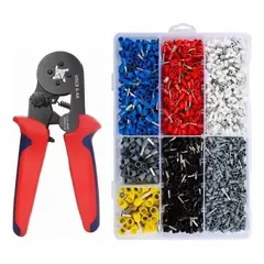 GENERICO - Alicate Aprieta Terminal Crimping Ferrule + 2000 Ferrules
