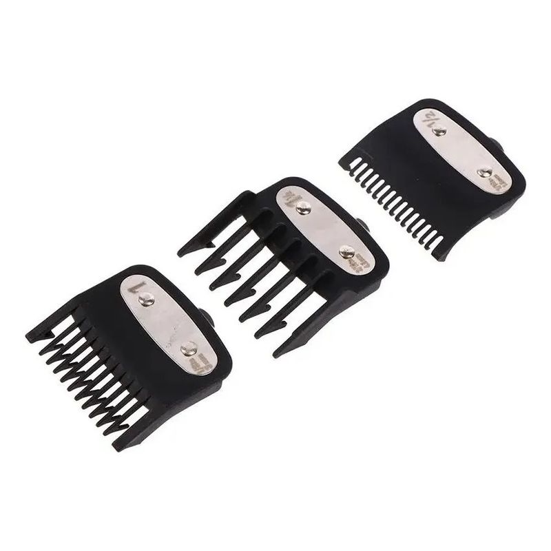 GENERICO - Set 3 Peines Intermedios Para Maquina Negro 0.5 + 1.5 + #1