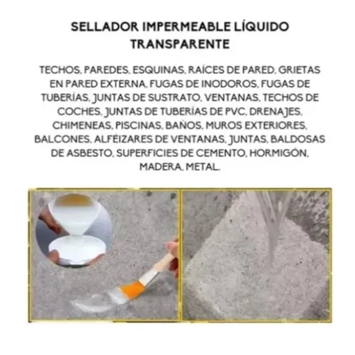 GENERICO - Tapagotera Líquido 1 Kg Sellante Impermeabilizante