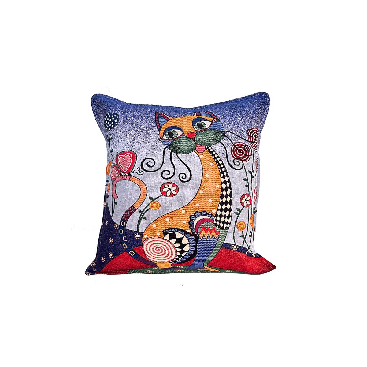 TURKUAZ - Cojín algodón 44x44 gata Sofía