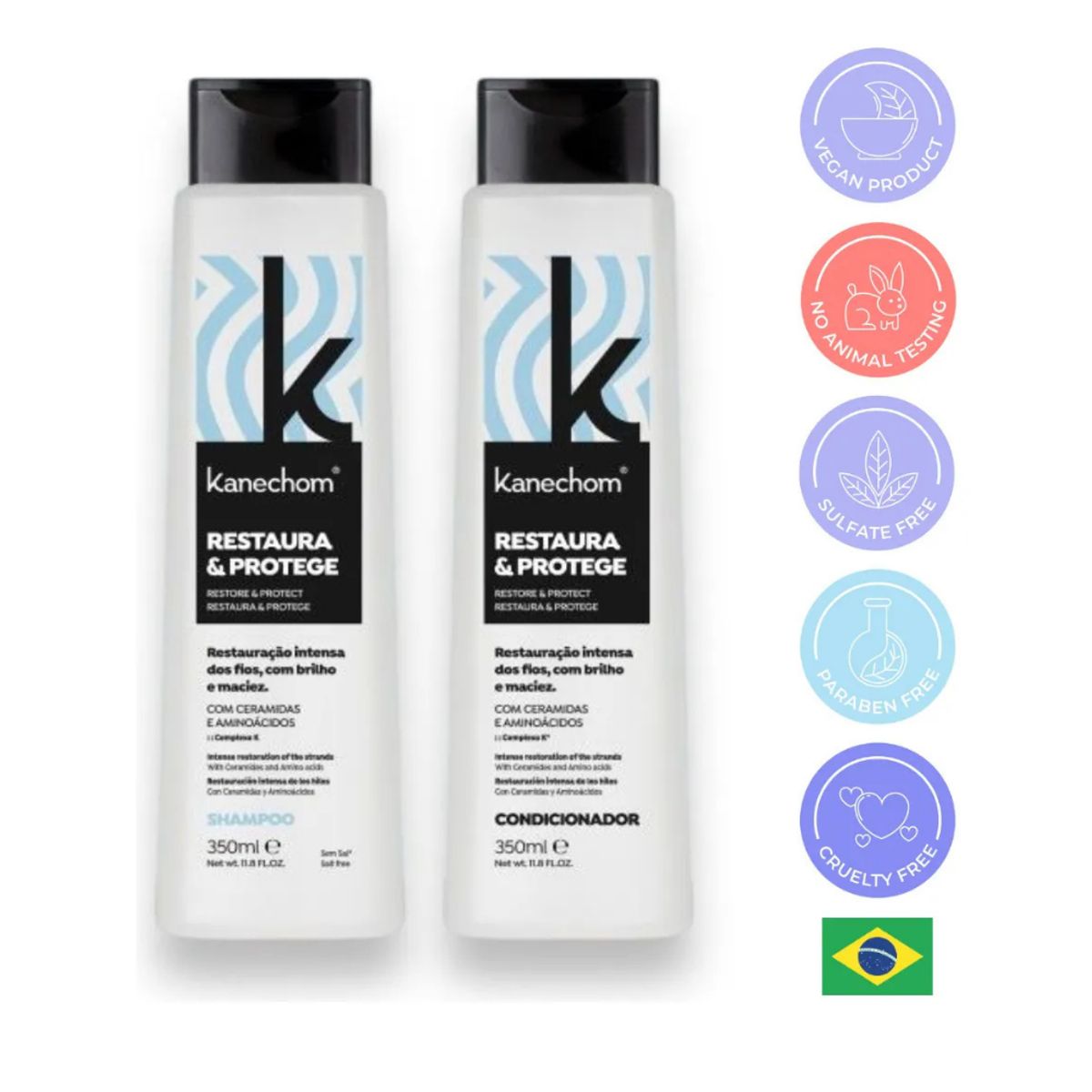 KANECHOM - Shampoo + Acondicionador Kanechom Restaura & Protege