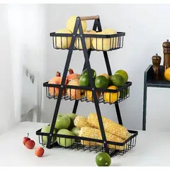 GENERICO - Organizador Cesta Frutas Vegetales Multiuso 3 Niveles