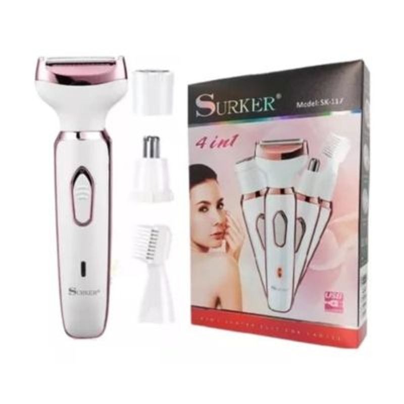 GENERICO - Depiladora‑Rasuradora 4 en 1 Inalámbrica Surker SK‑117 USB