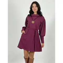 ENIGMATICA BOUTIQUE - Vestido Lanilla Cuello Tortuga - Petroleo