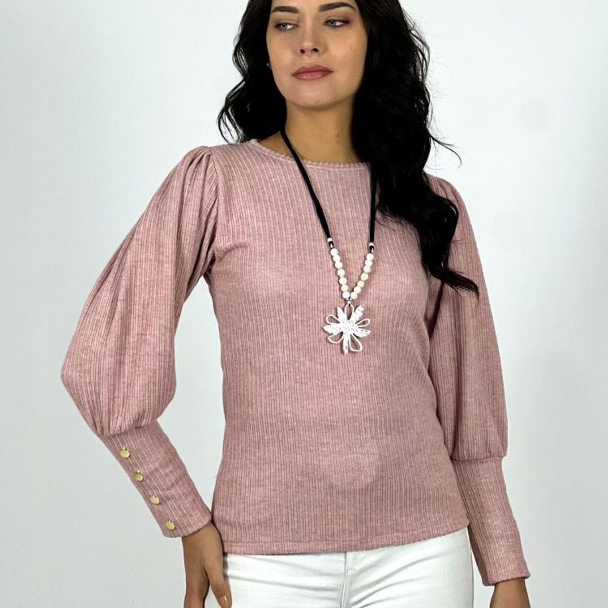 ENIGMATICA BOUTIQUE - Polera Lanilla Manga Princesa - Rosa