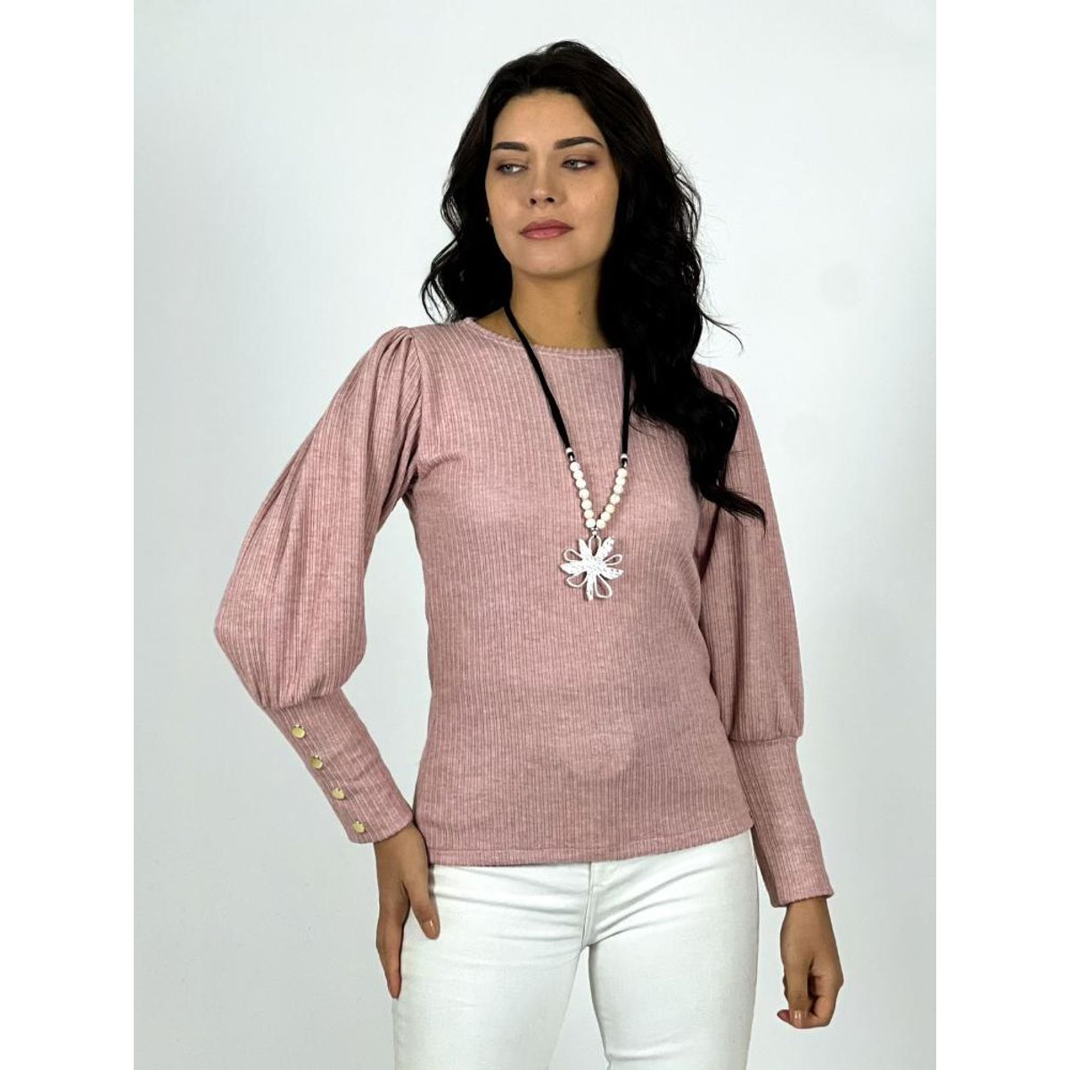 ENIGMATICA BOUTIQUE - Polera Lanilla Manga Princesa - Rosa