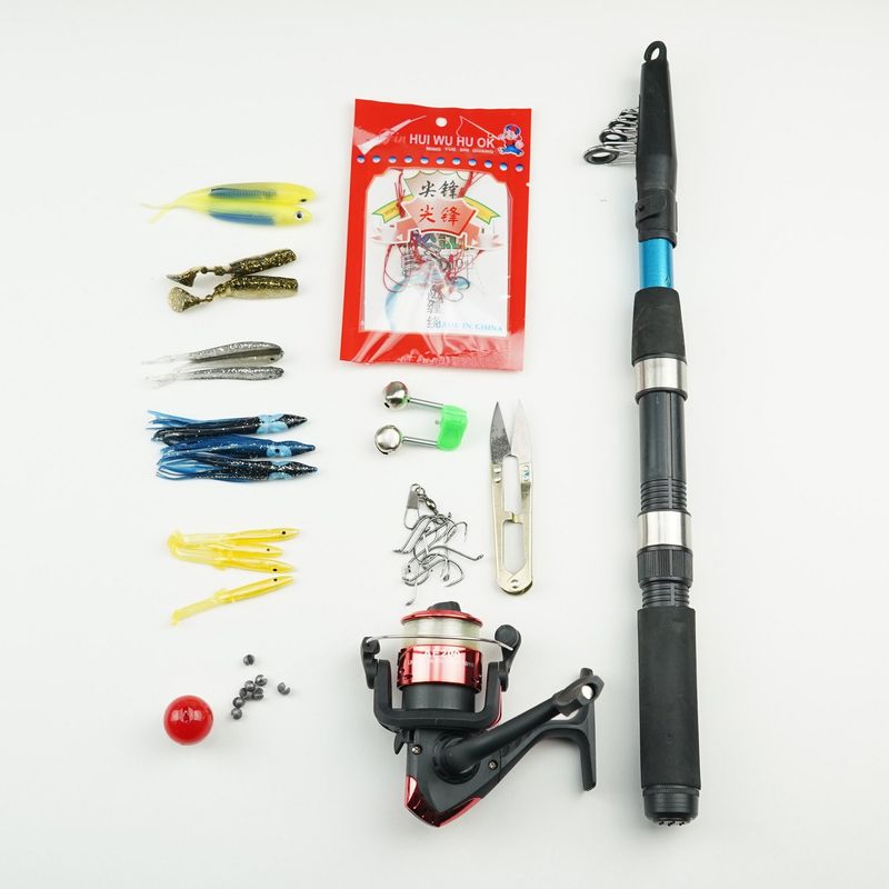 GENERICO - Caña De Fibra De Carbono + kit de accesorios completos