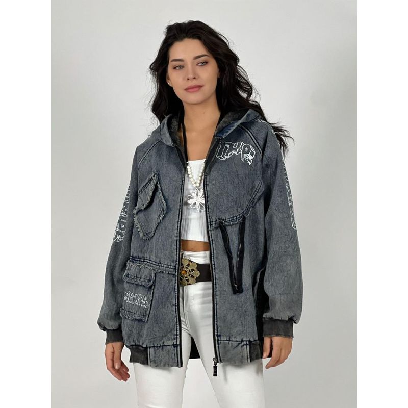 ENIGMATICA BOUTIQUE - Chaqueta de Mezclilla Achiporrada - Negro