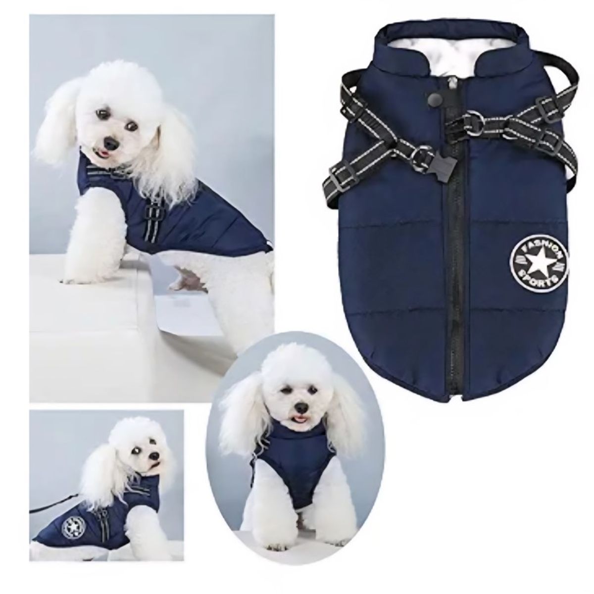 MASCO TODO - Parka Chaqueta Impermeable Perro Talla XXL Azul