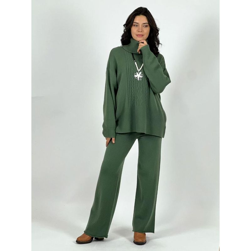 ENIGMATICA BOUTIQUE - Conjunto de Lana Detalle Trenzado - Blanco
