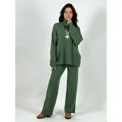 ENIGMATICA BOUTIQUE - Conjunto de Lana Detalle Trenzado - Blanco
