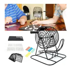 GENERICO - Set De Bingo Lota Completo Incluye Tombola Fichas Pelotas