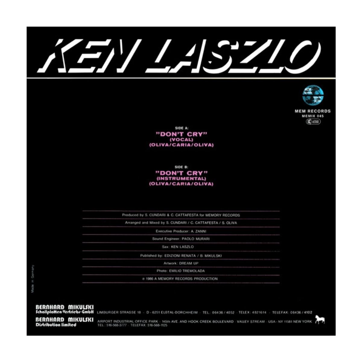GENERICO - Ken Laszlo Dont Cry Vinilo Reacondicionado VG+