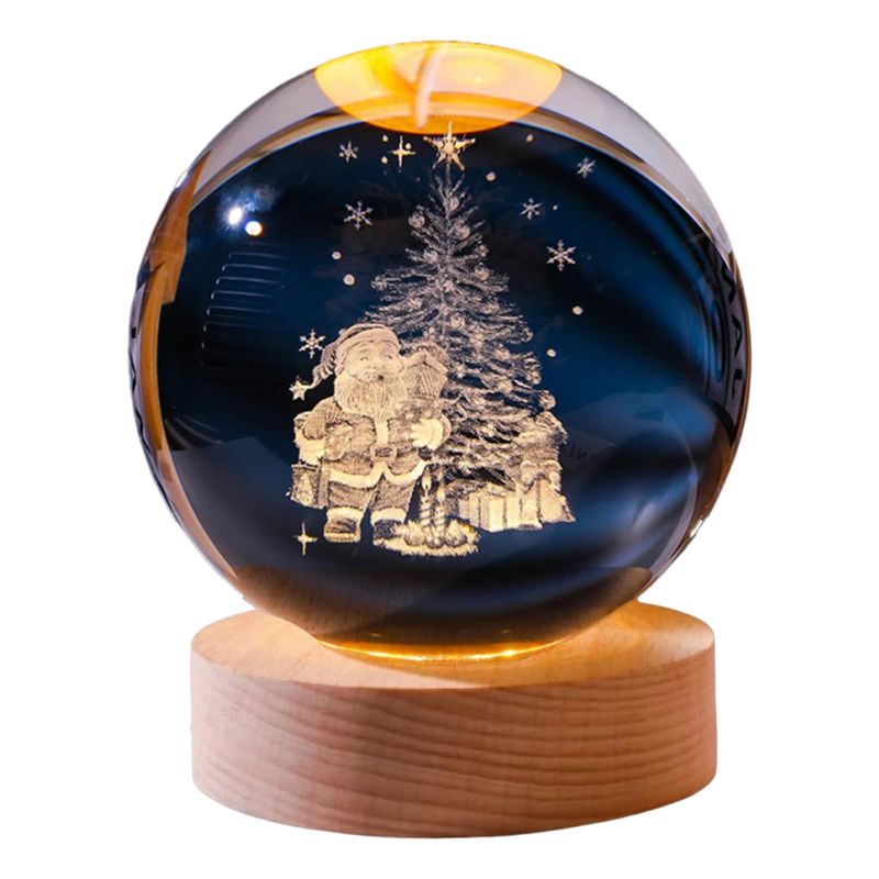 GENERICO - Luz Nocturna Infantil  Bola De Cristal Diseños 3D-Papá Noel