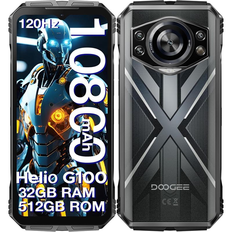 DOOGEE - DOOGEE S Cyber Pro Celular, 32GB+512GB, 10800mAh, pantalla 6.6