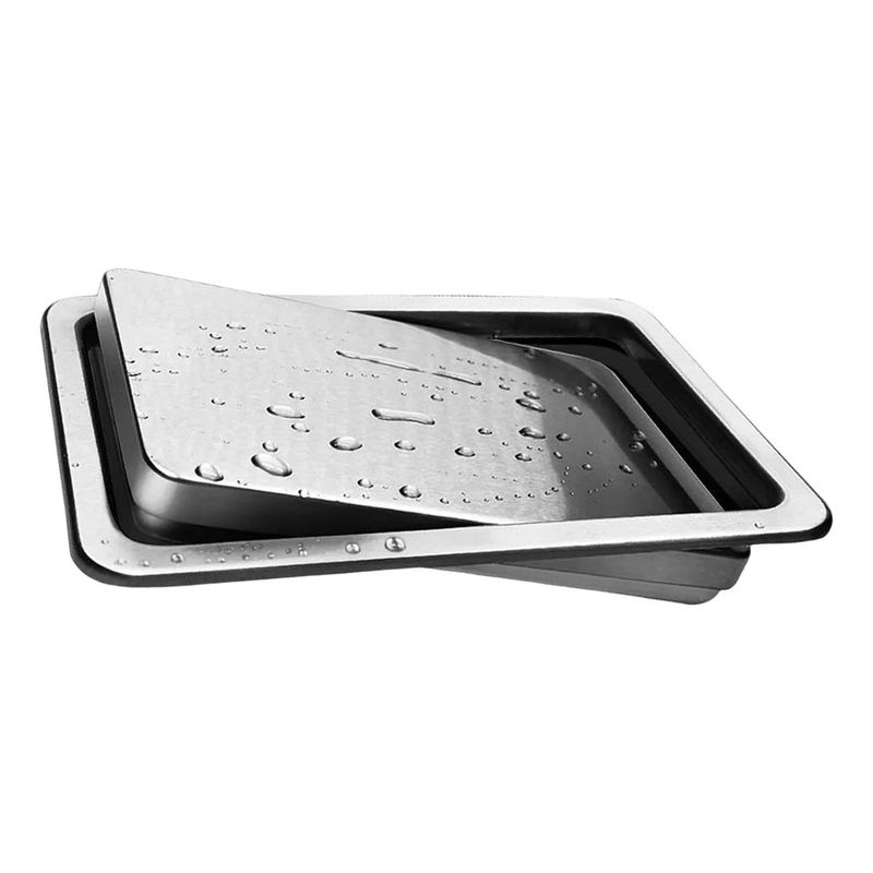 PUREPOWER - Tapa de Basura Abatible Cuadrada para Encimera en Acero Inoxidable