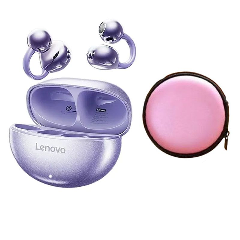LENOVO - Audífonos Lenovo TA140 Tws Auriculares Bluetooth 54-Morado Y Estuche