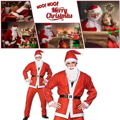 EDWINAYY - Traje Viejo Pascuero Navideño Para Adulto Hombre Papá Noel