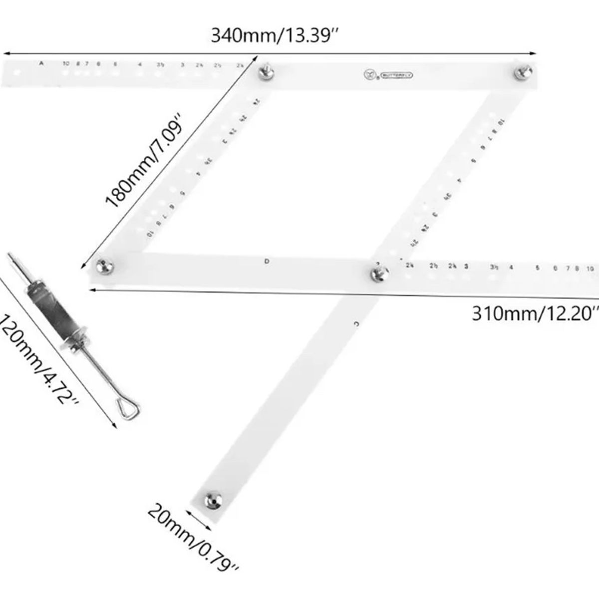PUREPOWER - Pantógrafo De 340 Mm, Herramienta De Dibujo Para Artista