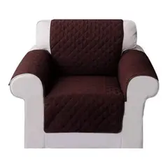 GENERICO - Funda Cobertor ,cubre Sofa Protector Reversible 1 Cuerpo Color Marrón