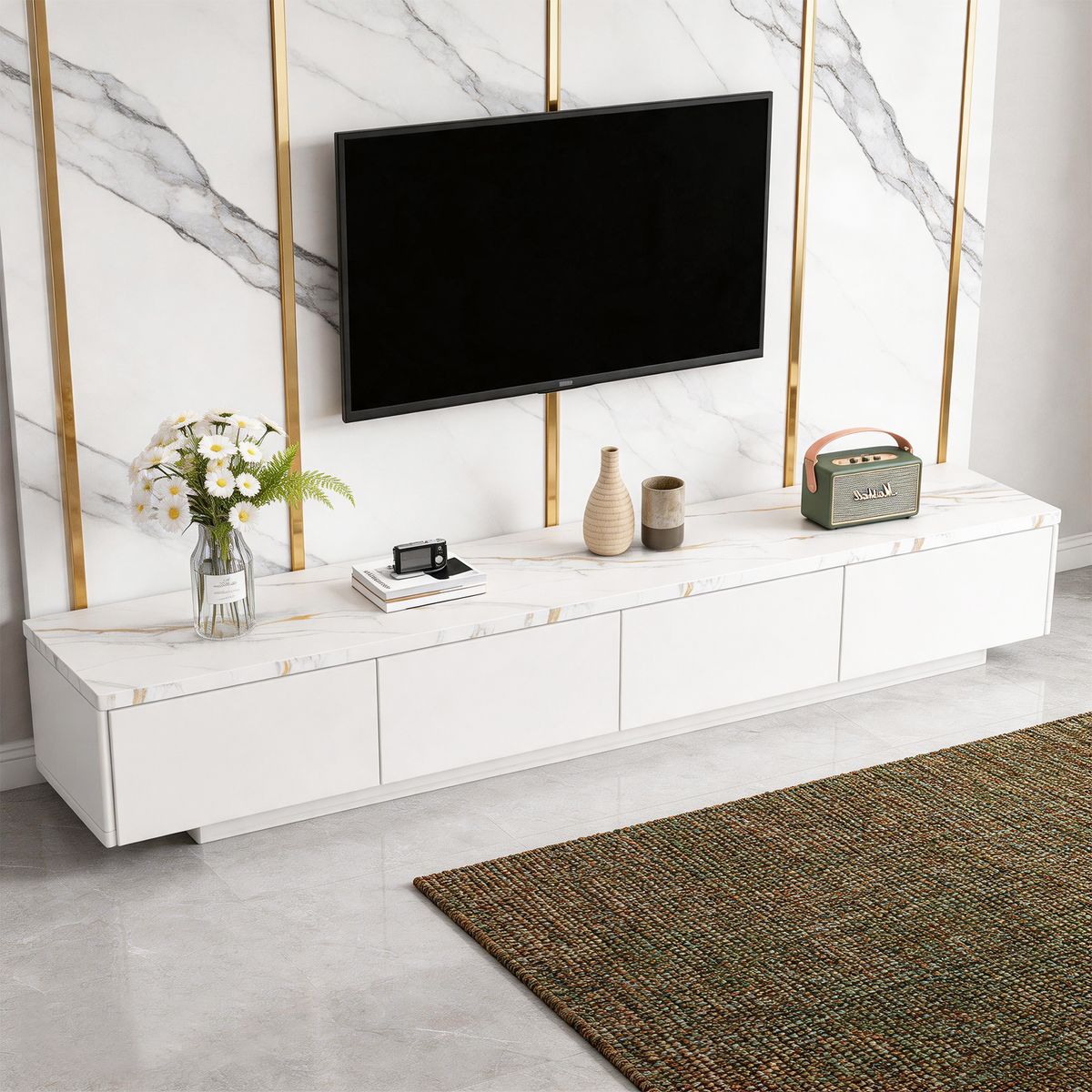 AIZO - Mueble para TV 160 cm, con Almacenamiento Multifuncional para Sala de Estar