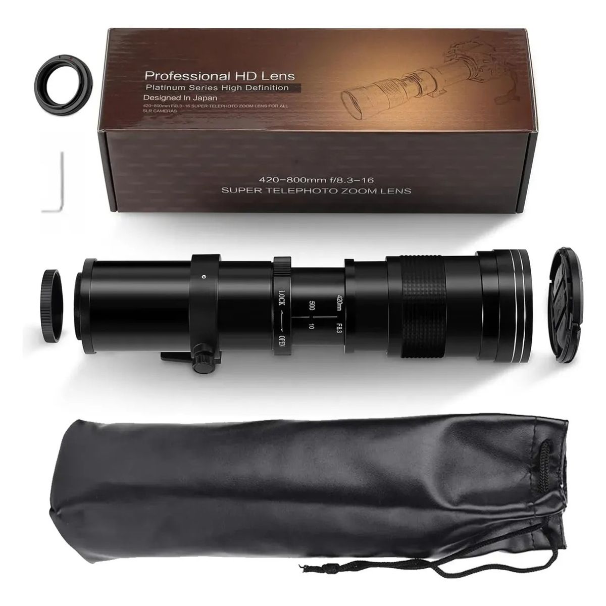 KUANGYE - Súper Teleobjetivo Zoom Cámaras Réflex Para Canon 420-800 Mm