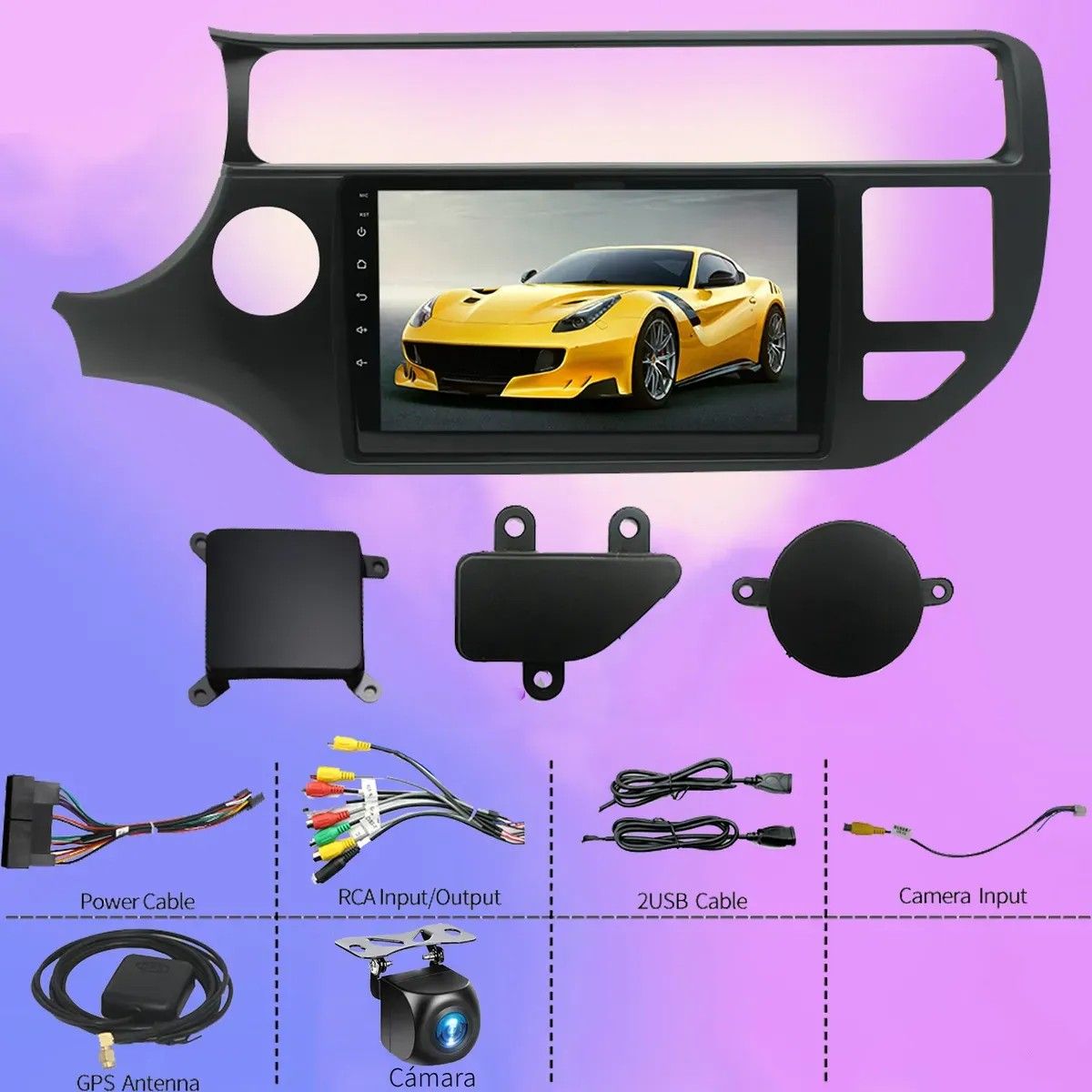 KUANGYE - Radio Carplay Android+bisel Para Kia Rio 3 4 5+cámara+arnés