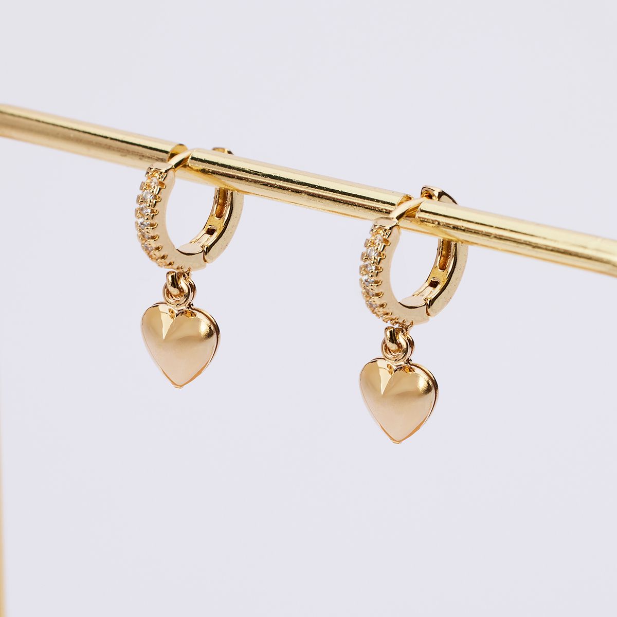 BY LAS CAYETANAS - Aros argollas FRIDA con corazón inflado